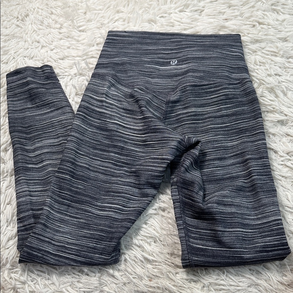 Lululemon Align Pant II 25" Mini Space Dye Herringbone Heathered Black White / B - Picture 3 of 5